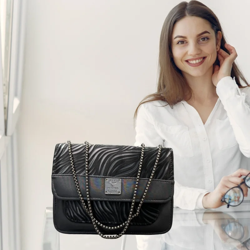 Luxury Women’s Shoulder Bag in Charcoal Black Faux Leather for Casual, Work, and Formal Use - Image 4