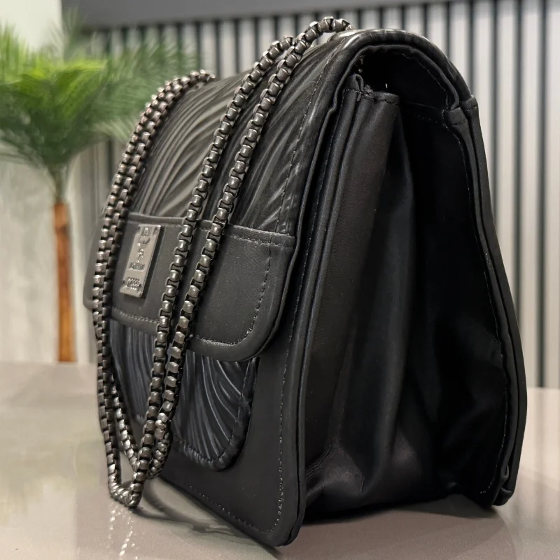 Luxury Women’s Shoulder Bag in Charcoal Black Faux Leather for Casual, Work, and Formal Use - Image 2