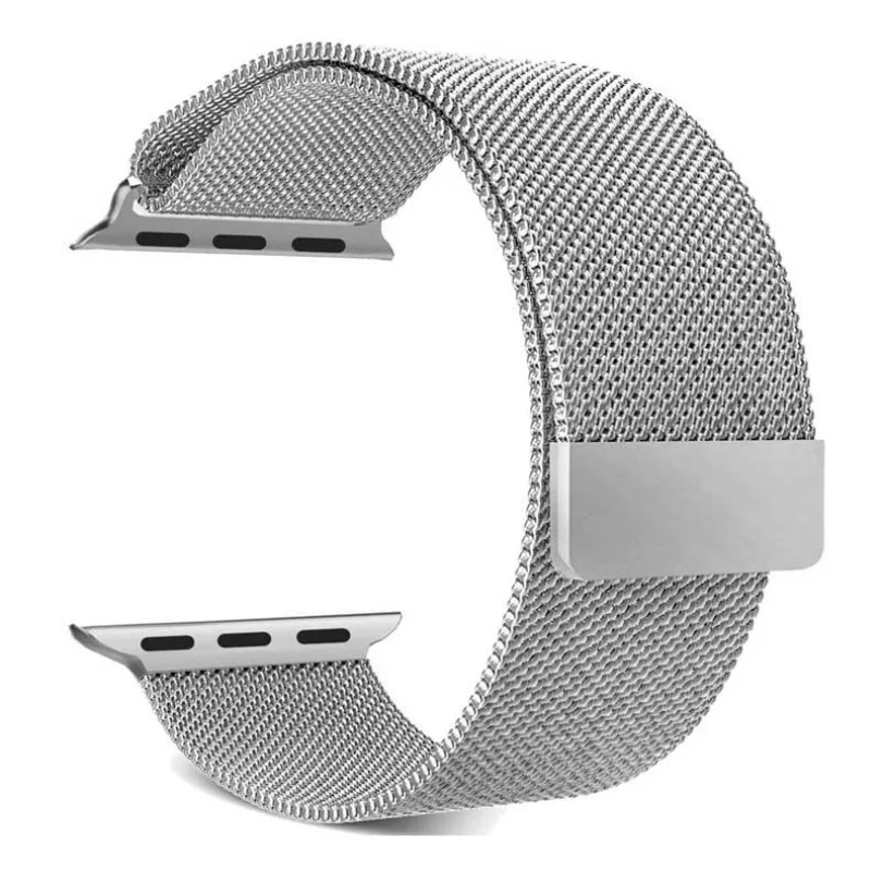 Silver | Apple Watch Milanese Magnetic Loop Strap | Stainless Steel Band | 42mm / 44mm / 45mm - Image 5