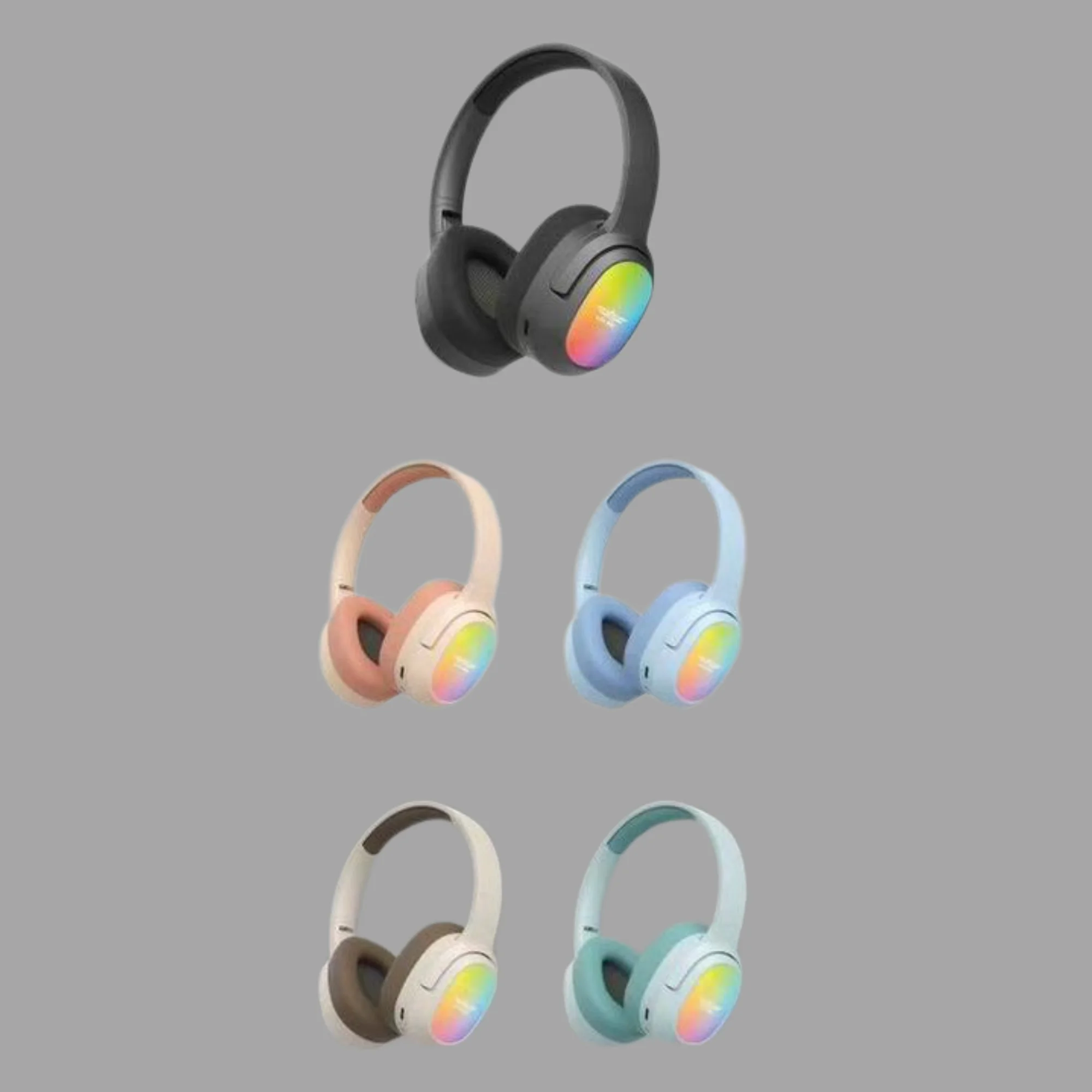 Lelisu LS-257 Wireless Stereo Headphones | Bluetooth 5.4 Over-Ear Headset with Type-C Charging & LED Lights - Image 4