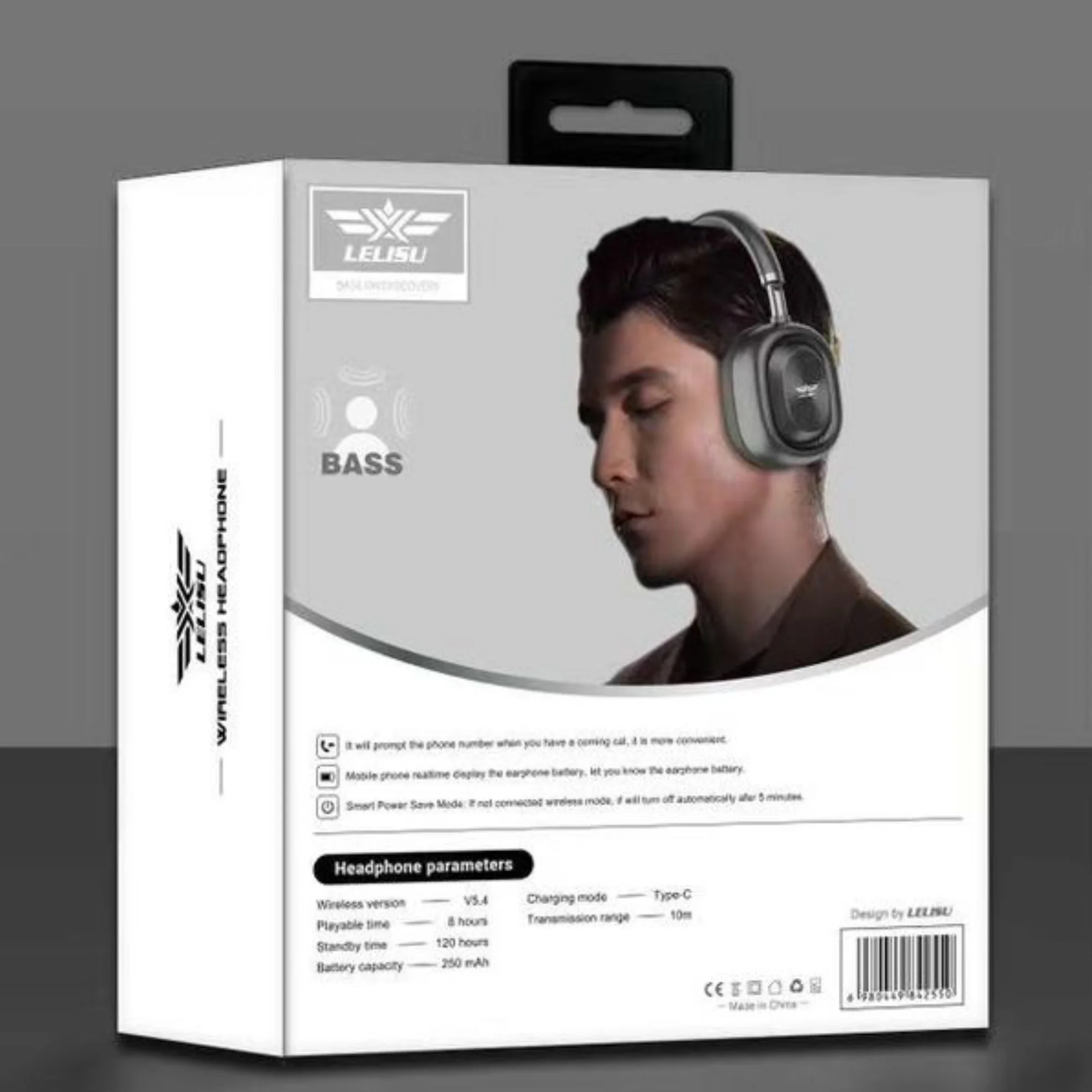 Lelisu LS-255 Bass Wireless Headphones | Bluetooth Over-Ear Headset with Type-C Interface - Image 3