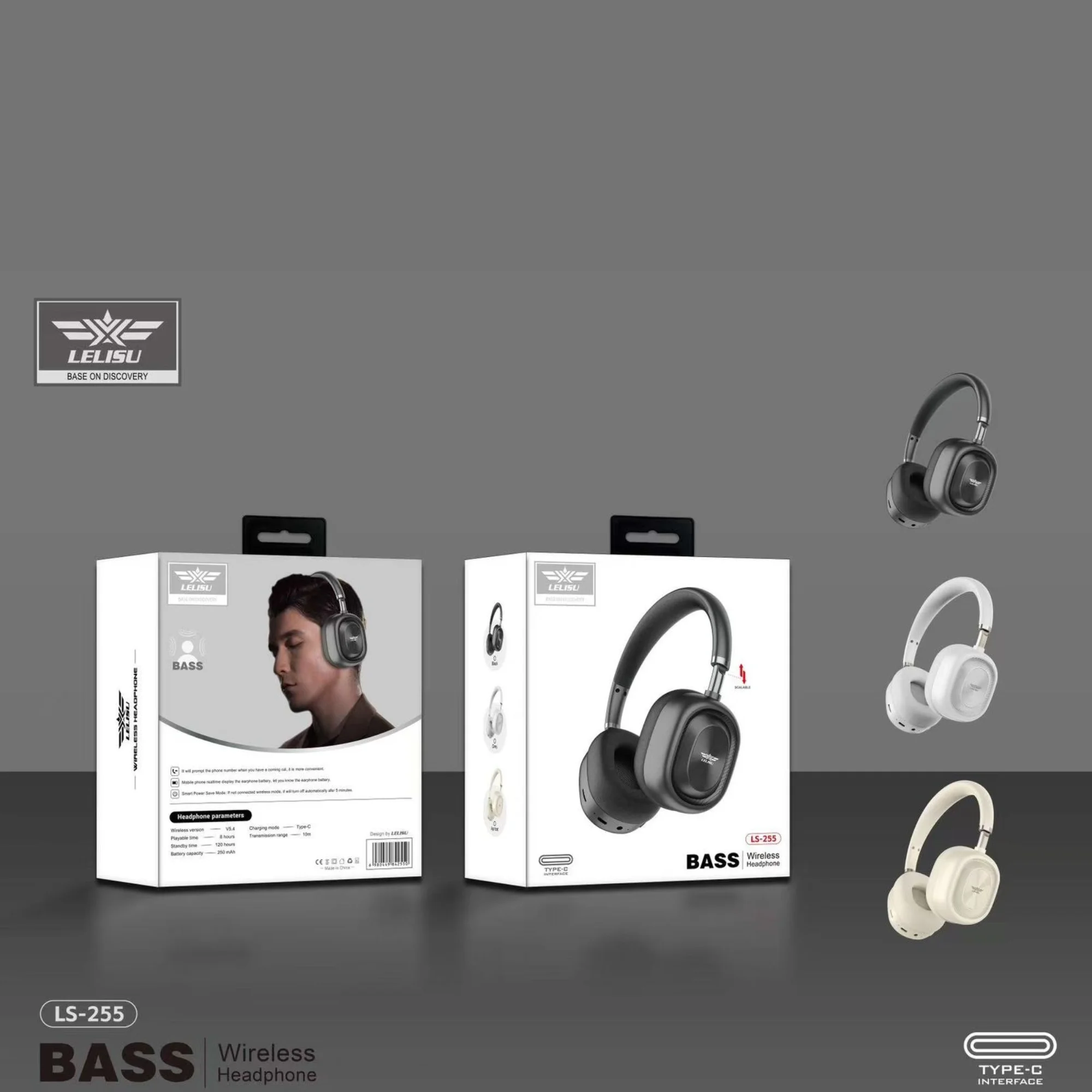 Lelisu LS-255 Bass Wireless Headphones | Bluetooth Over-Ear Headset with Type-C Interface - Image 2