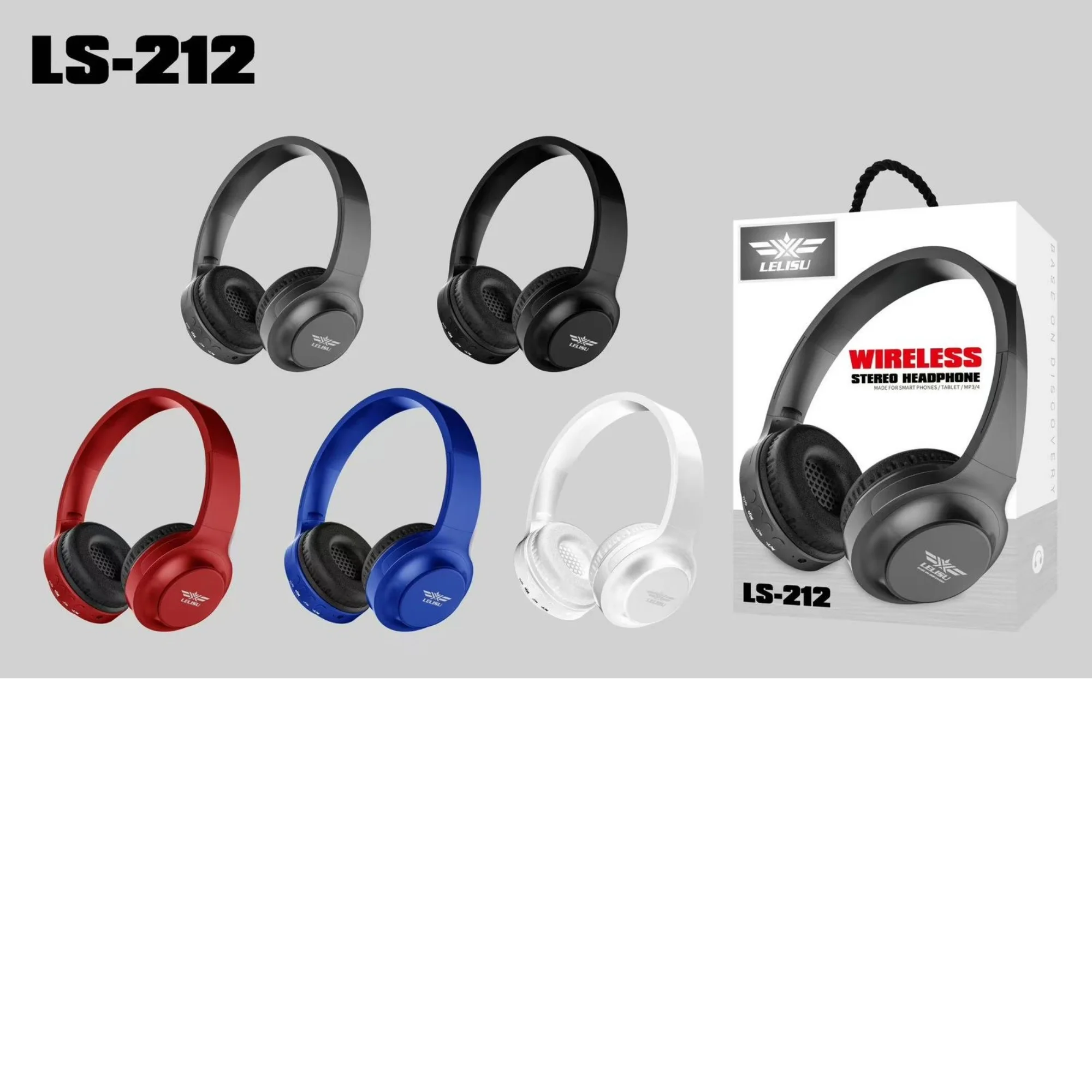 Lelisu LS-212 Wireless Stereo Headphones | Bluetooth Headset for Smartphones, Tablets & MP3/MP4 - Image 3