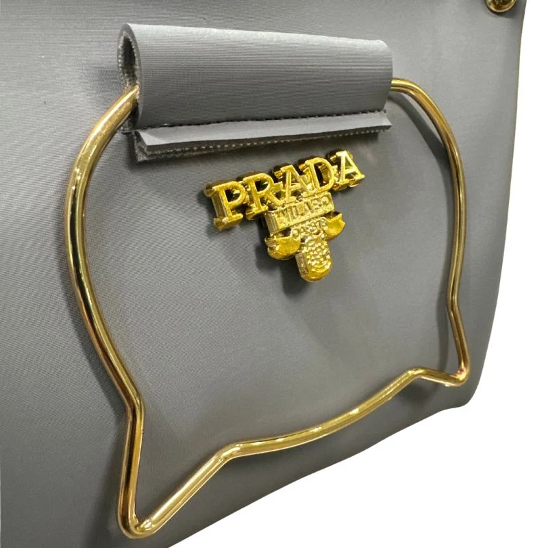 Gray Elegant Cat Handle Handbag for Girls & Ladies | Stylish Shoulder & Crossbody Bag with Gold Accents | Adjustable Strap - Image 3