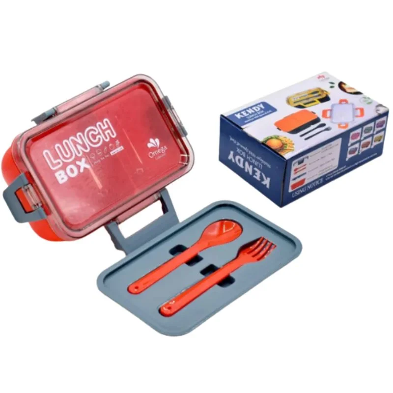 Kendy Lunch Box with Spoon & Fork | 2-Compartment Portable Tiffin Box for School & Office - Image 3