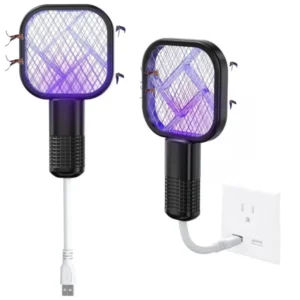 Portable Mini Mosquito Swatter   | USB Rechargeable Electric Bug Zapper with LED Night Light | Random color
