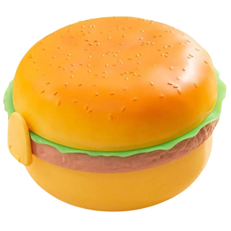 Hamburger Shaped Kids Lunch Box | Portable Multi-Layer Food Container for School & Travel - Image 4