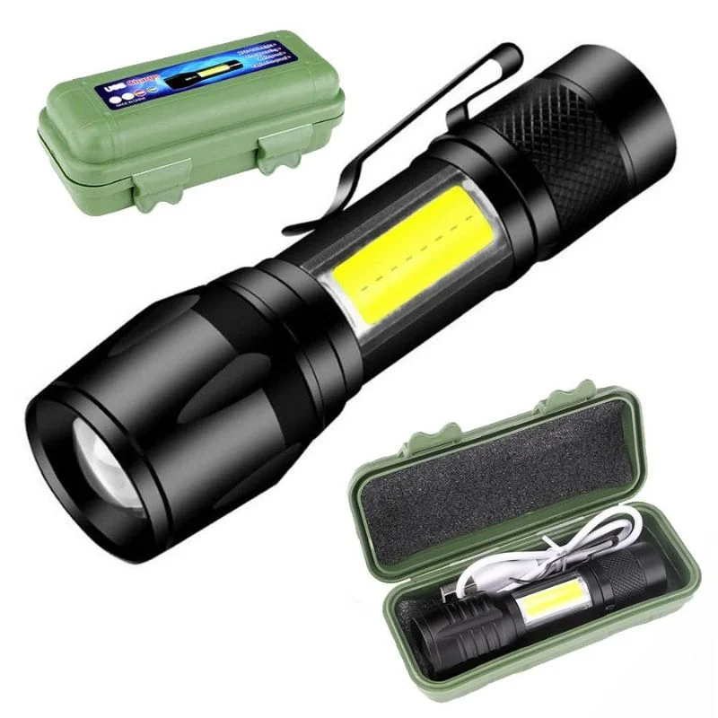 Metal COB Flashlight Torch | Mini Rechargeable LED Work Light & Waterproof Emergency Penlight - Image 2