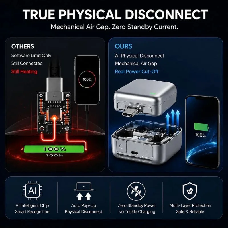 Automatic Charging Disconnector | Model LX-007 | Smart Auto Power Cut-Off Battery Protector | Type-C to Type-C Fast Charging Guardian - Image 4